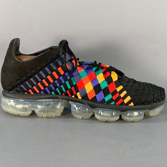 Size 11 VaporMax Inneva Rainbow Black Multi Color Woven Chunky Sole Sneakers - Picture 2 of 8